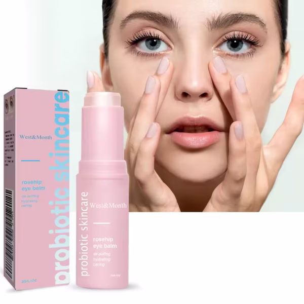 Rosehip Brightening Eye Balm Glowing Repair Under Eye Cream Stick For Instant Wrinkle Eye Bags Dark Circles Puffiness Removal